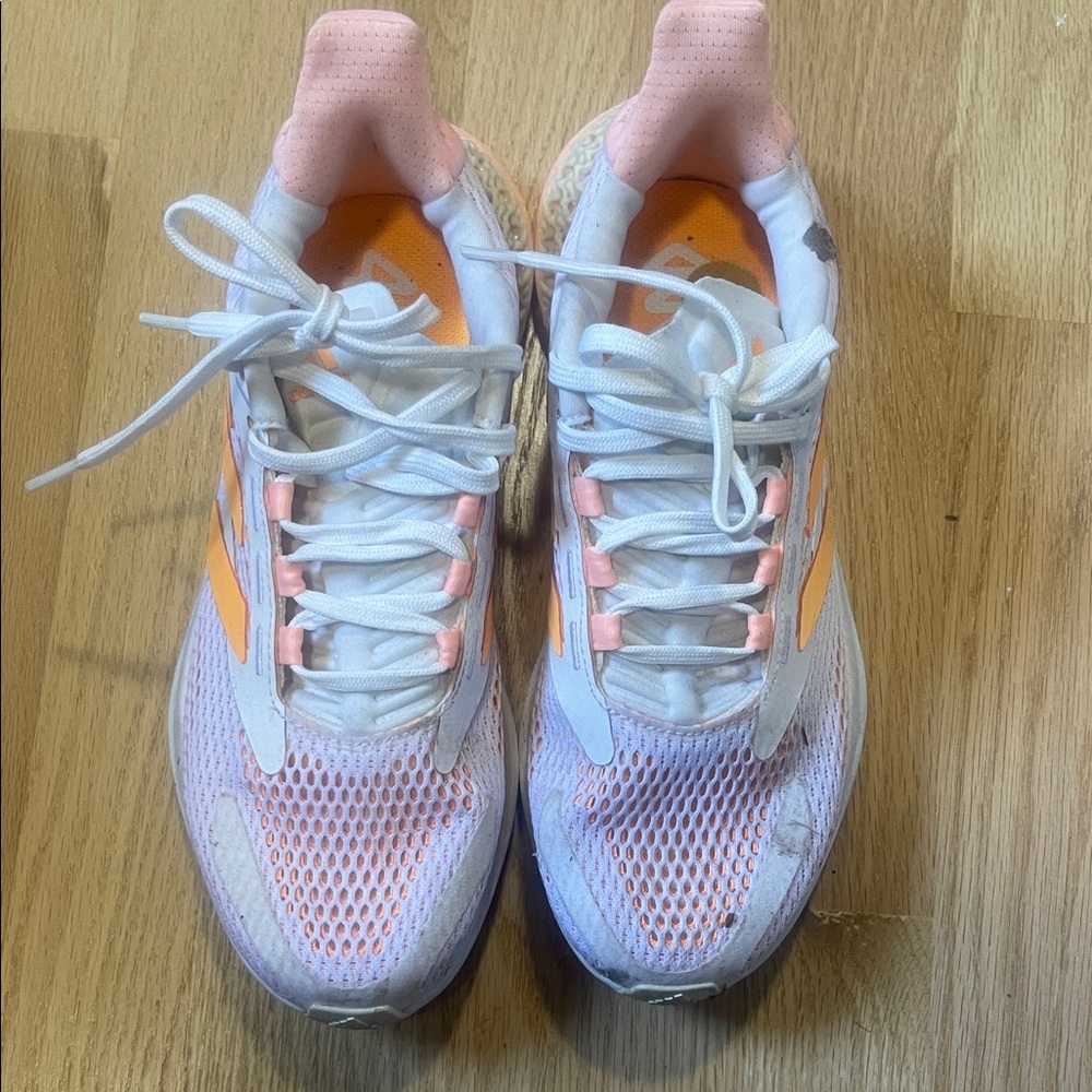 adidas Women's White and Peach Athletic Shoes